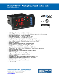 Thumbnail of document Manual - PD6001 ProVu Feet and Inches Level Meter